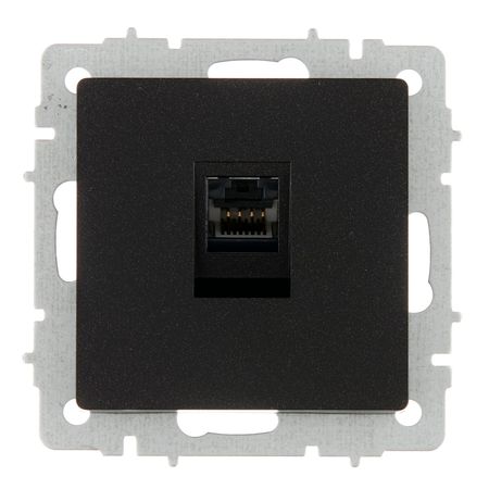 Розетка компьютерная IEK Brite РК10-БрЧ встраиваемая черная (BR-K10-1-K02)