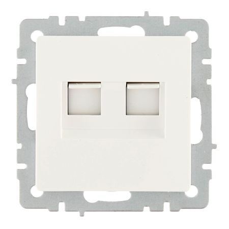 Розетка телефонная/компьютерная IEK Brite РК-Т12-БрБ встраиваемая белая (BR-KT20-O-1-K01)