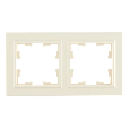 Рамка IEK Brite РУ-2-БрКр двухместная бежевая (BR-M22-K10) кнопка рулевого колеса автомобиля в стиле углеродного волокна нижняя рамка наклейка abs для suzuki swift 2017 2018 2019 2020 2021 2022 2023 2024 2025 suzuki fronx 2024 2025