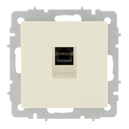 Розетка компьютерная IEK Brite РК10-БрКр встраиваемая бежевая (BR-K10-1-K10)