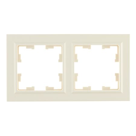 Рамка IEK Brite РУ-2-БрКр-44 двухместная бежевая (BR-M22-44-K10) кнопка рулевого колеса автомобиля в стиле углеродного волокна нижняя рамка наклейка abs для suzuki swift 2017 2018 2019 2020 2021 2022 2023 2024 2025 suzuki fronx 2024 2025