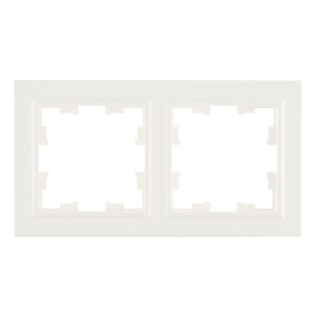 Рамка IEK Brite РУ-2-БрБ-44 двухместная белая (BR-M22-44-K01) кнопка рулевого колеса автомобиля в стиле углеродного волокна нижняя рамка наклейка abs для suzuki swift 2017 2018 2019 2020 2021 2022 2023 2024 2025 suzuki fronx 2024 2025