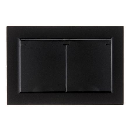 Розетка IEK Brite РСбш12-3-44-Бр встраиваемая черная с крышкой (BR-R26-16-44-K02-F)