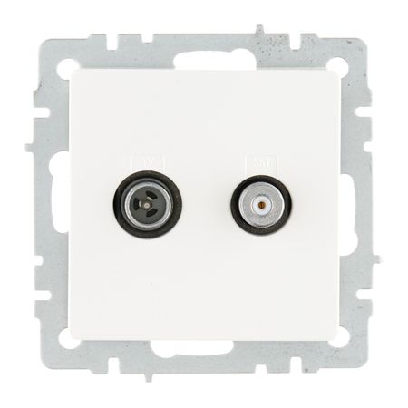 Розетка телевизионная/ SAT IEK Brite РТВ-РСп12-БрБ встраиваемая белая (BR-AF20-O-K01)