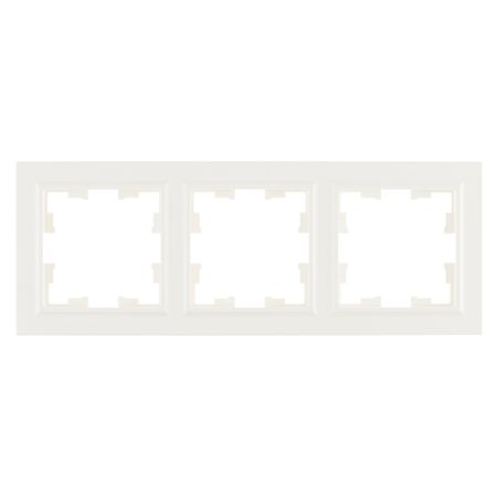 Рамка IEK Brite РУ-3-БрБ трехместная белая (BR-M32-K01) кнопка рулевого колеса автомобиля в стиле углеродного волокна нижняя рамка наклейка abs для suzuki swift 2017 2018 2019 2020 2021 2022 2023 2024 2025 suzuki fronx 2024 2025