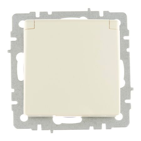 Розетка IEK Brite РСбш10-3-БрКр встраиваемая бежевая со шторками (BR-R16-16-K10)