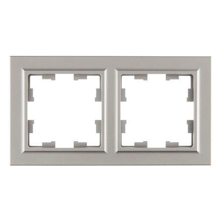 Рамка IEK Brite РУ-2-БрС двухместная сталь (BR-M22-K46) кнопка рулевого колеса автомобиля в стиле углеродного волокна нижняя рамка наклейка abs для suzuki swift 2017 2018 2019 2020 2021 2022 2023 2024 2025 suzuki fronx 2024 2025