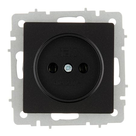 Розетка IEK Brite РС10-1-0-БрЧ встраиваемая черная (BR-R10-10-K02)