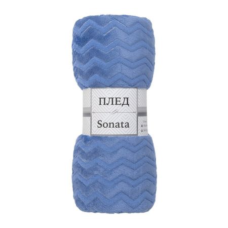 Плед 150х200 см TexRepublic Жаккард микрофибра голубой