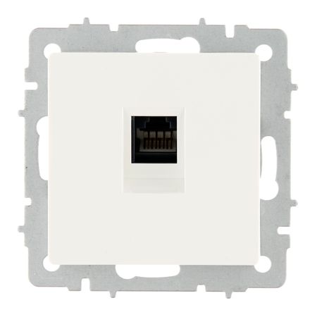 Розетка компьютерная IEK Brite РК10-БрБ встраиваемая белая (BR-K10-1-K01)
