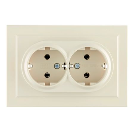 Розетка IEK Brite РС12-3-БрКр встраиваемая бежевая (BR-R21-16-K10-F)