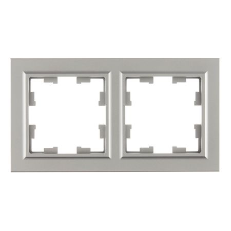 Рамка IEK Brite РУ-2-БрС-44 двухместная сталь (BR-M22-44-K46) кнопка рулевого колеса автомобиля в стиле углеродного волокна нижняя рамка наклейка abs для suzuki swift 2017 2018 2019 2020 2021 2022 2023 2024 2025 suzuki fronx 2024 2025