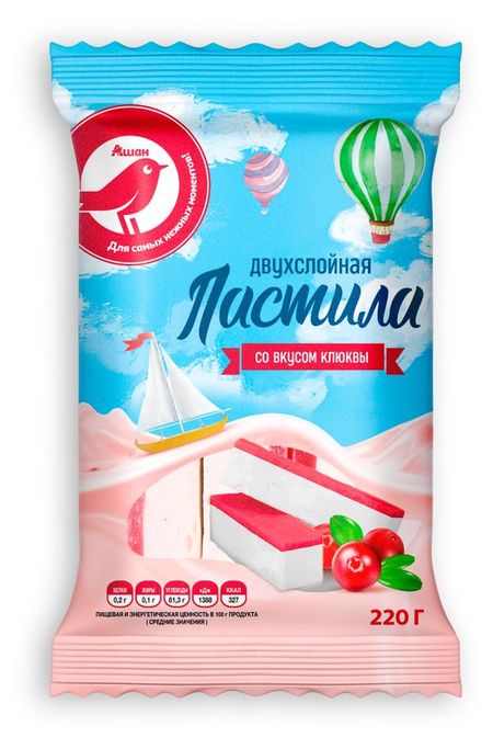 Пастила АШАН Красная птица с прослойкой из клюквы, 220 г