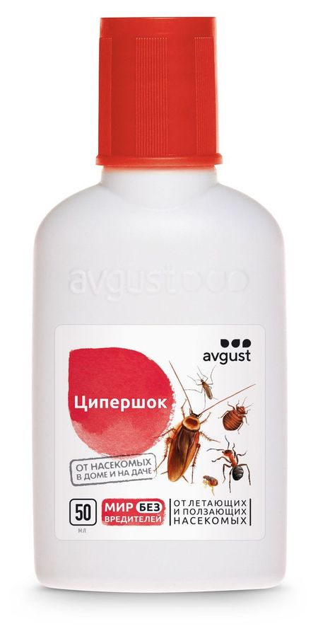 Ципершок от насекомых в доме и на даче Август, 50 мл