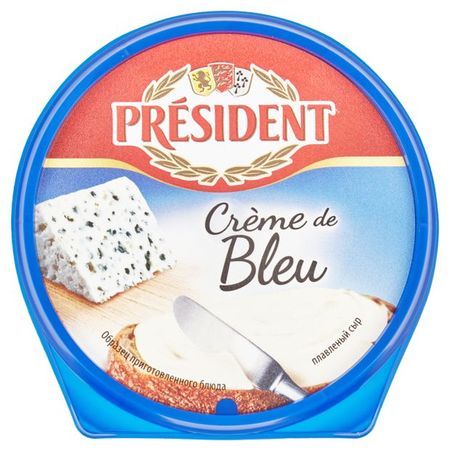 Сыр плавленый President Creme de Bleu с голубой плесенью 50% БЗМЖ, 125 г