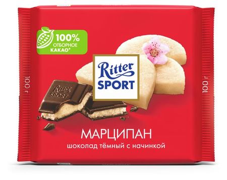 Шоколад Ritter Sport Марципан темный Германия, 100 г