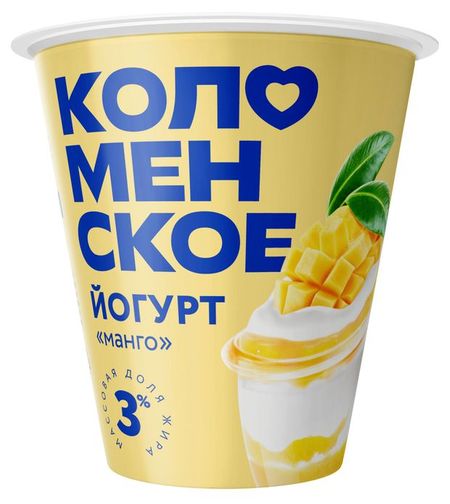 Йогурт Коломенский манго 3% БЗМЖ, 300 г