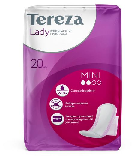 Прокладки впитывающие TerezaLady Mini, 20 шт
