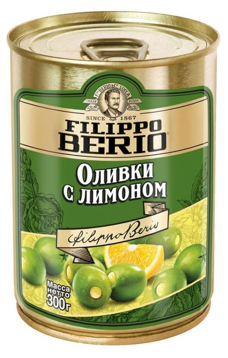 Оливки Filippo Berio с лимоном Испания, 300 г
