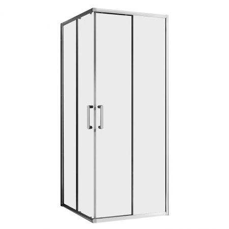 Душевой уголок Abber Schwarzer Diamant хром 80х80х190 см квадрат стекло прозрачное 5 мм (AG020805)