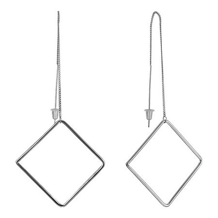 Серьги UVI JEWELLERY Серебристые серьги протяжки Квадраты водостойкие стикеры funcolour 6040 серебристые