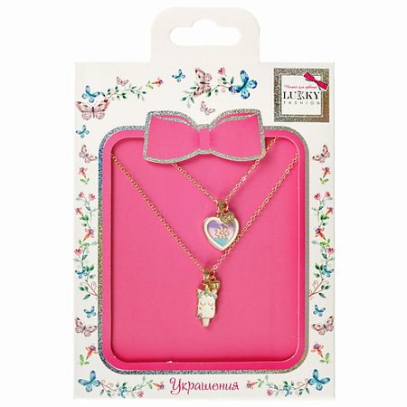 Набор бижутерии LUKKY Парные подвески Сердце пополам Мороженка с сердечком деревянные подвески для ёлки w3d