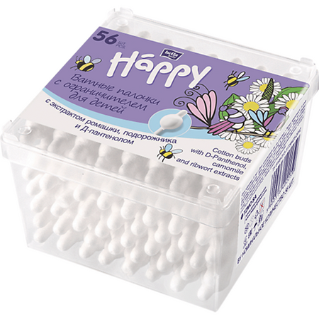 Ватные палочки BELLA BABY HAPPY Ватные палочки с экстрактом ромашки, подорожника и Д-пантенолом ватные палочки я самая 300 шт