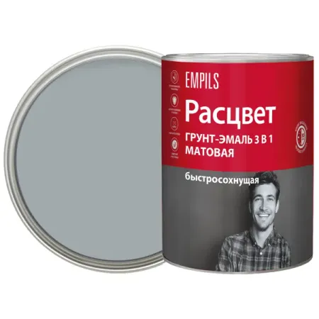 Грунт-эмаль по ржавчине 3 в 1 Расцвет быстросохнущая цвет серый 0.9 кг грунт аэрозоль chamaeleon 500мл серый