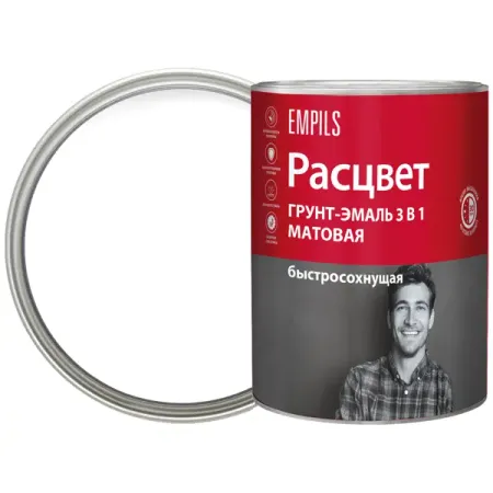 Грунт-эмаль по ржавчине 3 в 1 Расцвет быстросохнущая цвет белый 0.9 кг акриловый грунт сонет белый 220 мл
