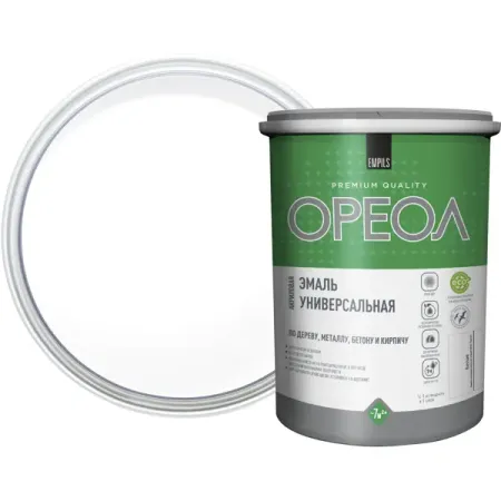 Эмаль универсальная Ореол глянцевая цвет белый 1 кг