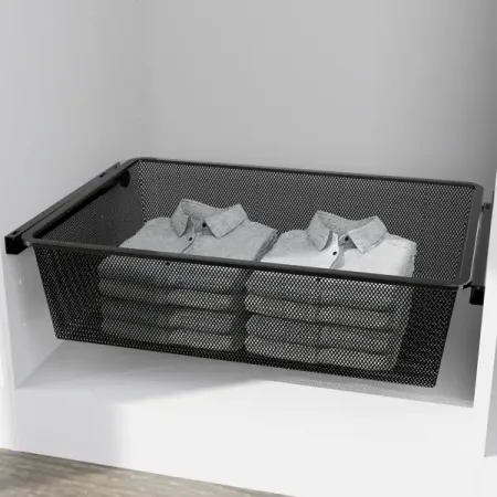 Корзина выдвижная для шкафа Лион 56.8x14.4x51.4 см цвет черный