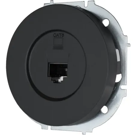 Розетка компьютерная встраиваемая Osen RJ45 цвет черный бархат