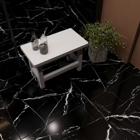 Глазурованный керамогранит Ag Spinner Black 60x60 1.44 м² полированный цвет черный