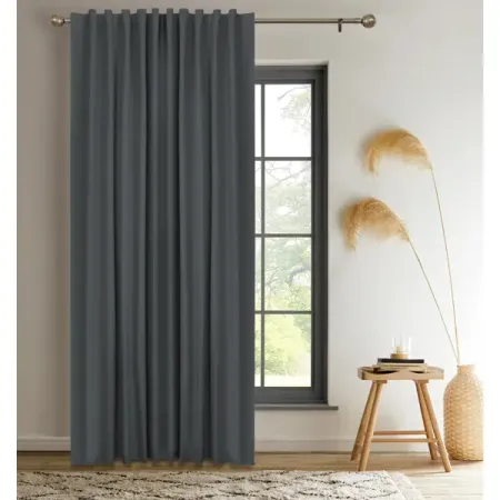 Штора на ленте со скрытыми петлями блэкаут KREAFORTA Luce 210x280 см темно-серый