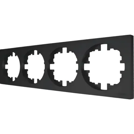 Рамка для розеток и выключателей Osen 4 поста цвет черный деревянная пазл рамка 15х15 лягушка 9 элементов арт g212