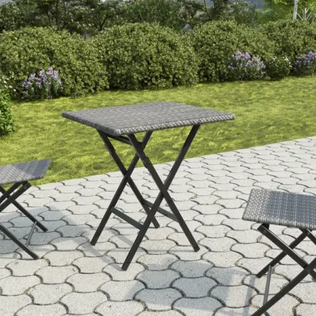 Стол складной Zena 60x74 см искусственный ротанг серый