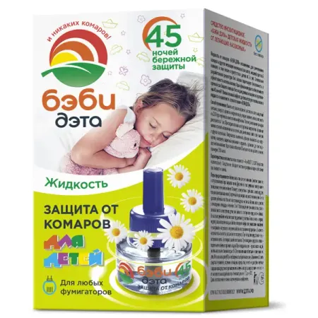 Инсектицид для защиты от летающих насекомых Бэби Дэта жидкость 30 мл дантинорм бэби р р внутр тюб кап 1 мл 30