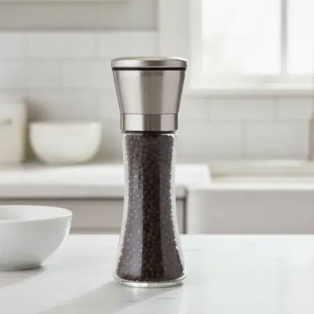 Мельница для специй 0.231 л стекло цвет серебро