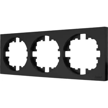 Рамка для розеток и выключателей Osen 3 поста цвет черный бархат бархатный для фортепиано