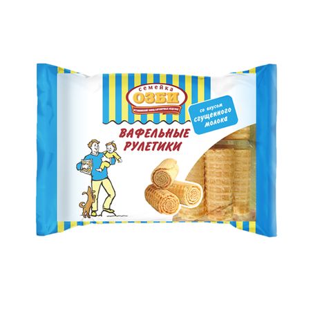 Рулетики Семейка ОЗБИ вафельные со сгущённым молоком 150 г