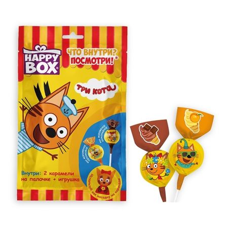 Карамель на палочке Happy box Три кота 20 г