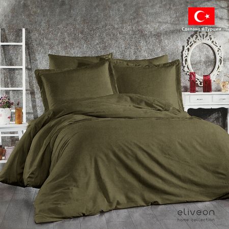 Комплект постельного белья Eliveon Евро хлопок зеленый