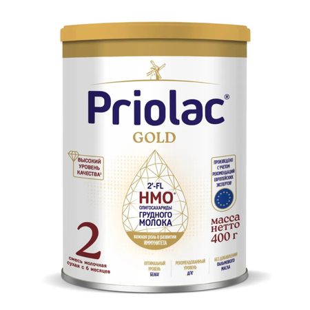 Смесь Priolac голд 2, молочная, 6-12 месяцев, 400 г смесь nutrilak нутрилак premium пре с рождения молочная сухая 350 г