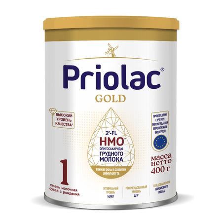 Смесь Priolac голд 1, молочная, 0-6 месяцев, 400 г смесь nutrilak нутрилак premium пре с рождения молочная сухая 350 г
