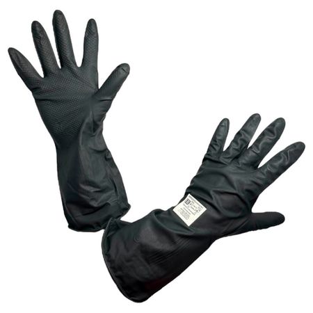 Перчатки латексные кислотоустойчивые КЩС Тип 2 черные 9 (XL) (007-03)