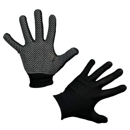 Перчатки нейлоновые с ПВХ покрытием микроточка черные 9 (L)