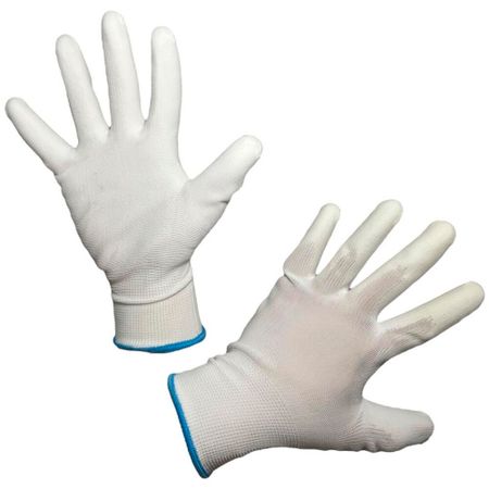 Перчатки нейлоновые с полиуретановым обливом белые 10 (XL)