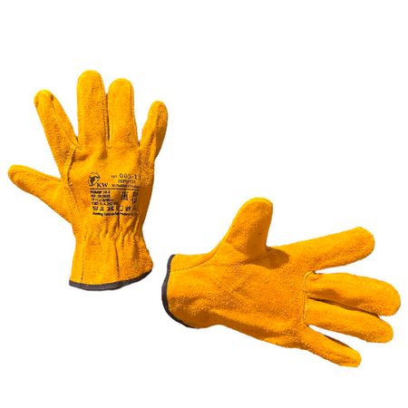 Перчатки спилковые Драйвер стандарт оранжевые 10 (XL)