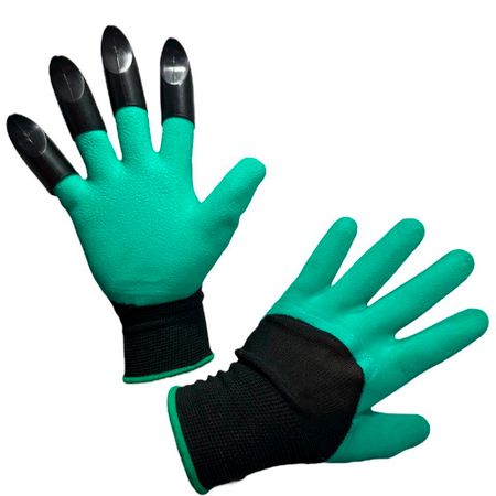 Перчатки нейлоновые с латексным обливом Садовые зеленые XL