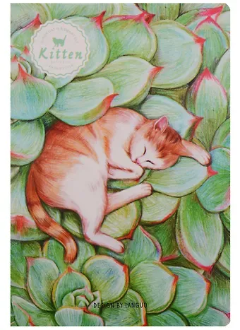 Тетрадь в клетку Languo, Sleeping cat, 44 листа, в ассортименте